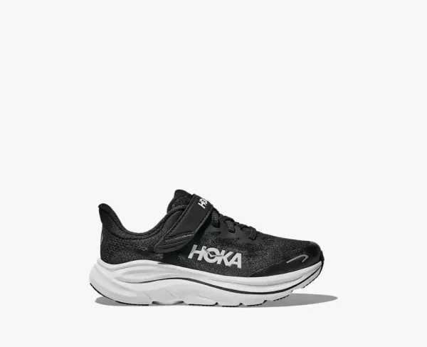 HOKA Clifton 10 Black White (Little Kids)
