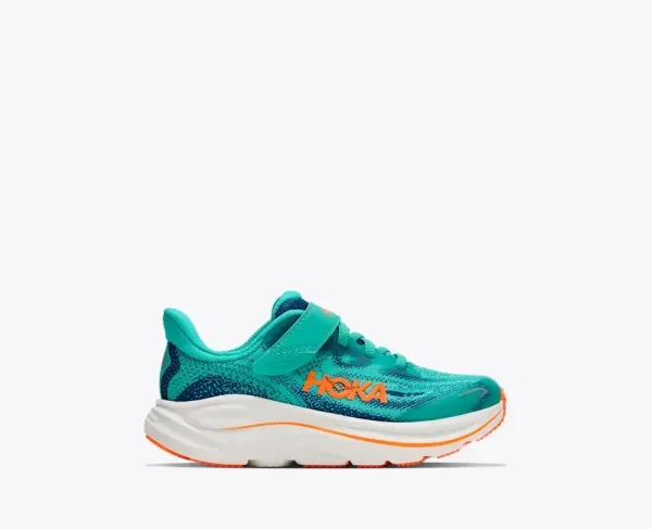 HOKA Clifton 10 Night Glow Blue Electric Aqua (Little Kids)