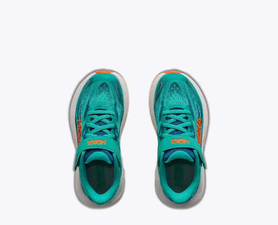 HOKA Clifton 10 Night Glow Blue Electric Aqua (Little Kids)