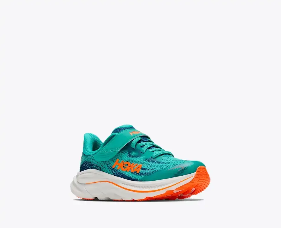 HOKA Clifton 10 Night Glow Blue Electric Aqua (Little Kids)