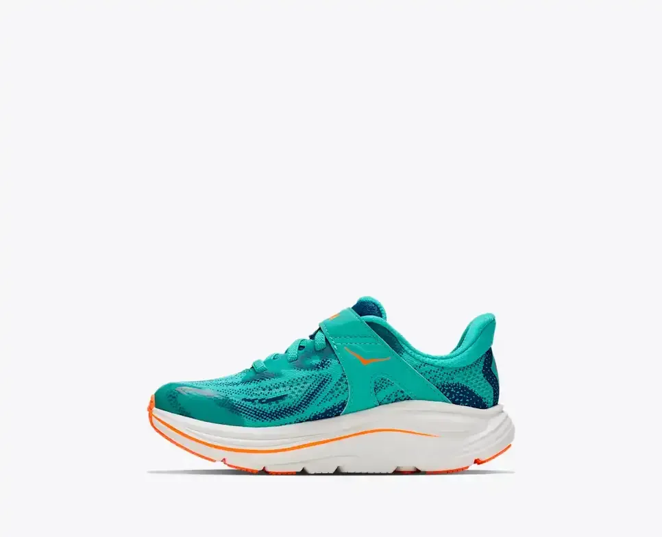 HOKA Clifton 10 Night Glow Blue Electric Aqua (Little Kids)
