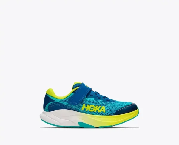 HOKA Rincon 4 Electric Aqua Neon Citrus (Little Kids)