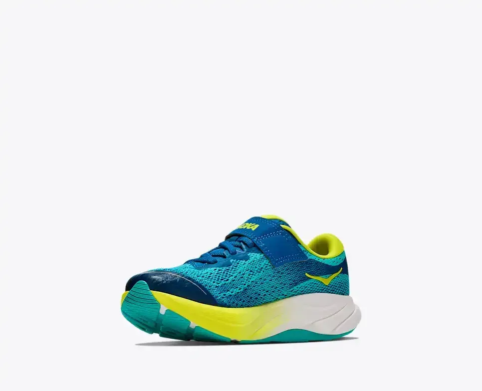 HOKA Rincon 4 Electric Aqua Neon Citrus (Little Kids)