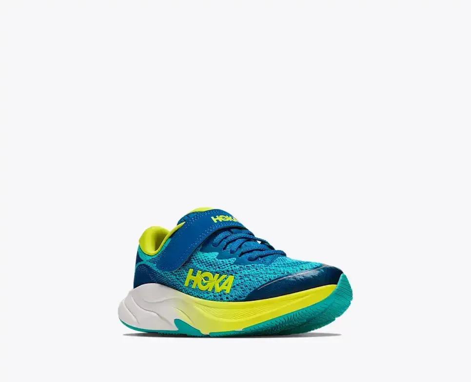 HOKA Rincon 4 Electric Aqua Neon Citrus (Little Kids)