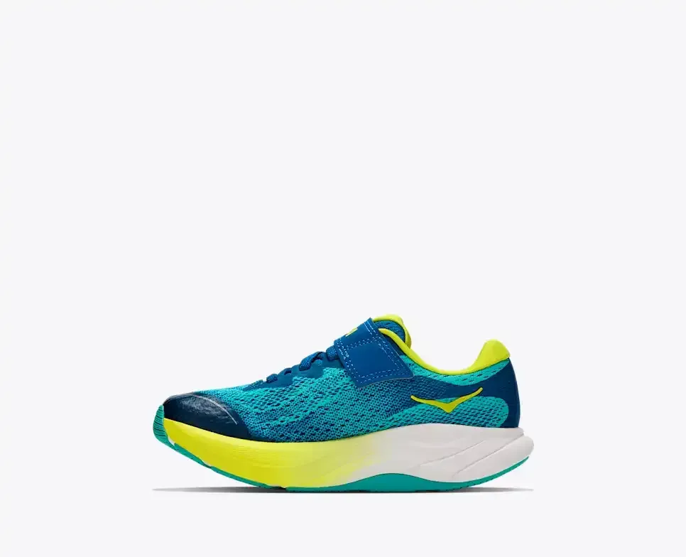 HOKA Rincon 4 Electric Aqua Neon Citrus (Little Kids)