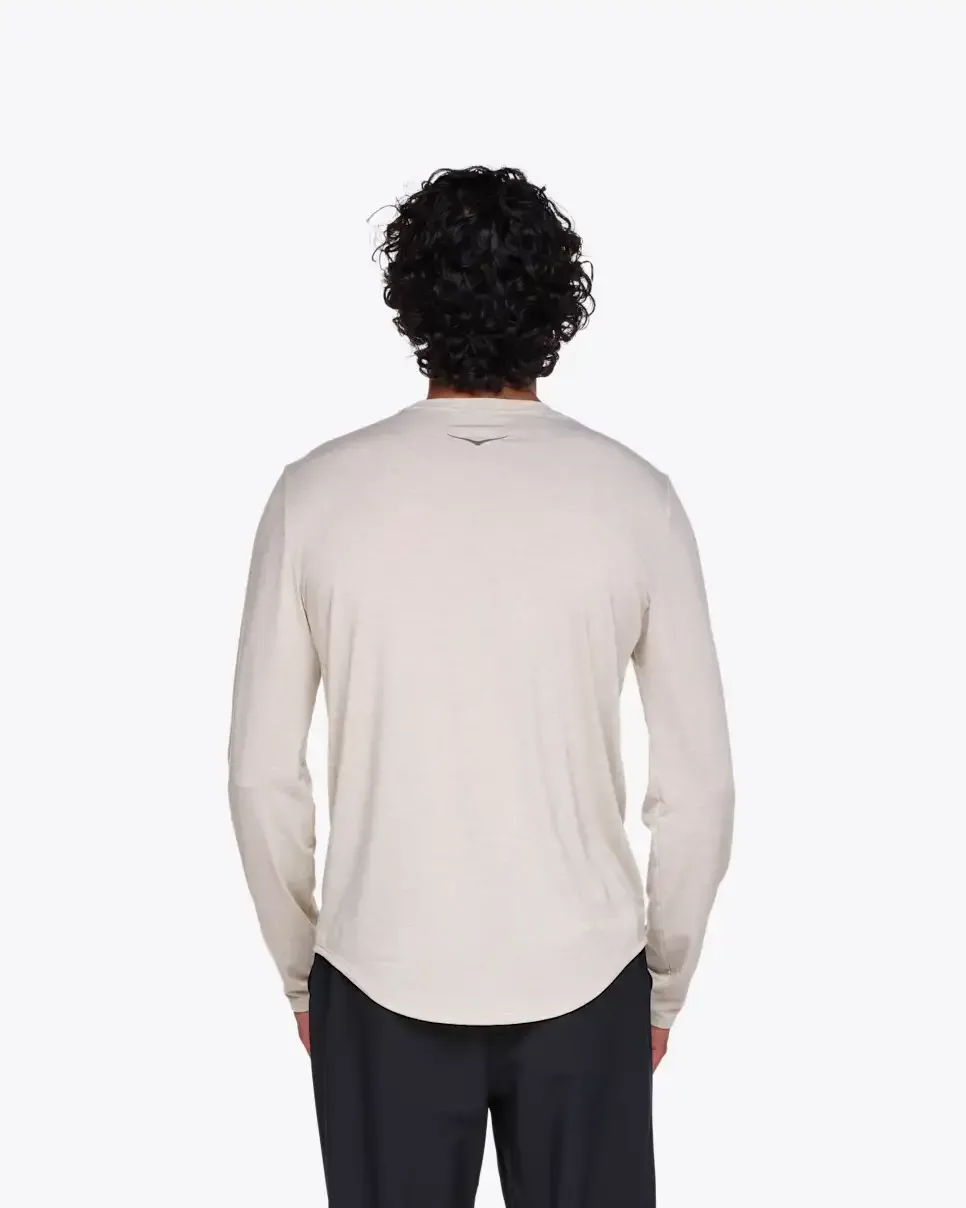 HOKA Essential LS Tee Sesame Htr