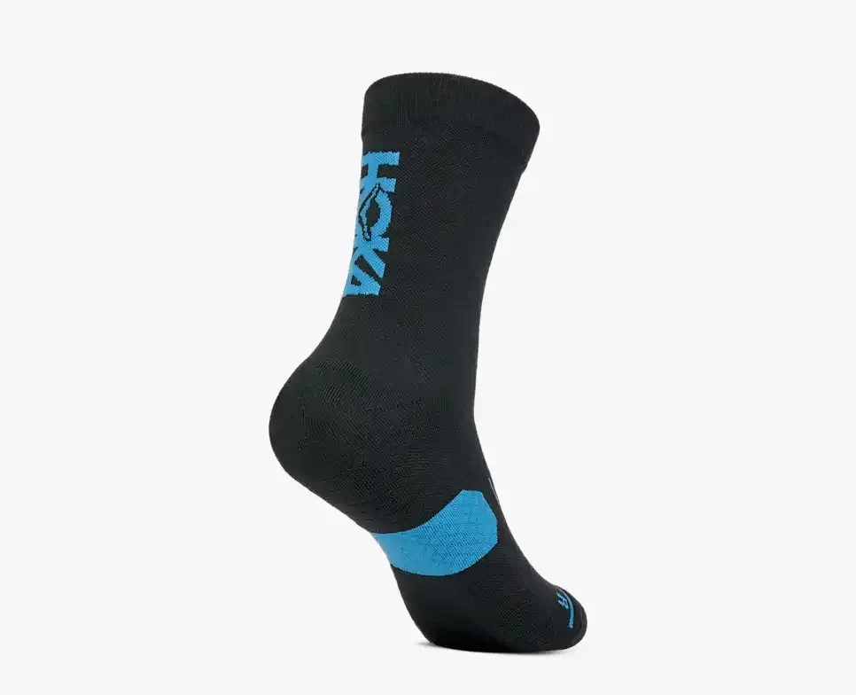 HOKA Graphic Crew Run Sock Black