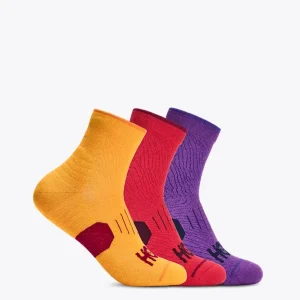 HOKA Quarter Run Sock 3-Pack Egg Yolk/Cerise/Virtual Violet